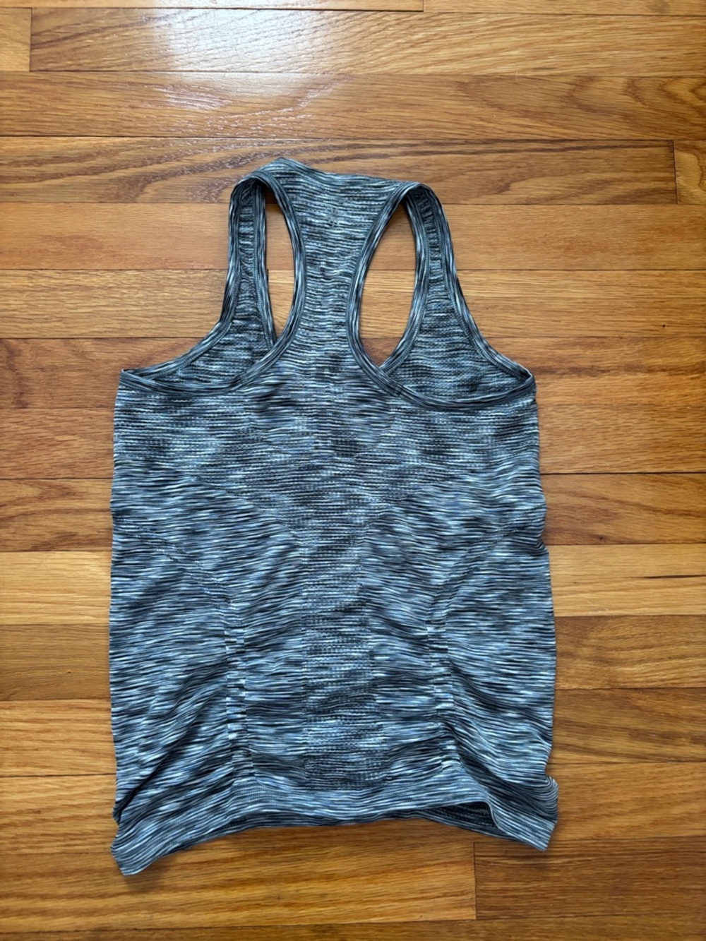 Women's Blue Space-Dye Racerback Tank Top - Picture 3 of 4
